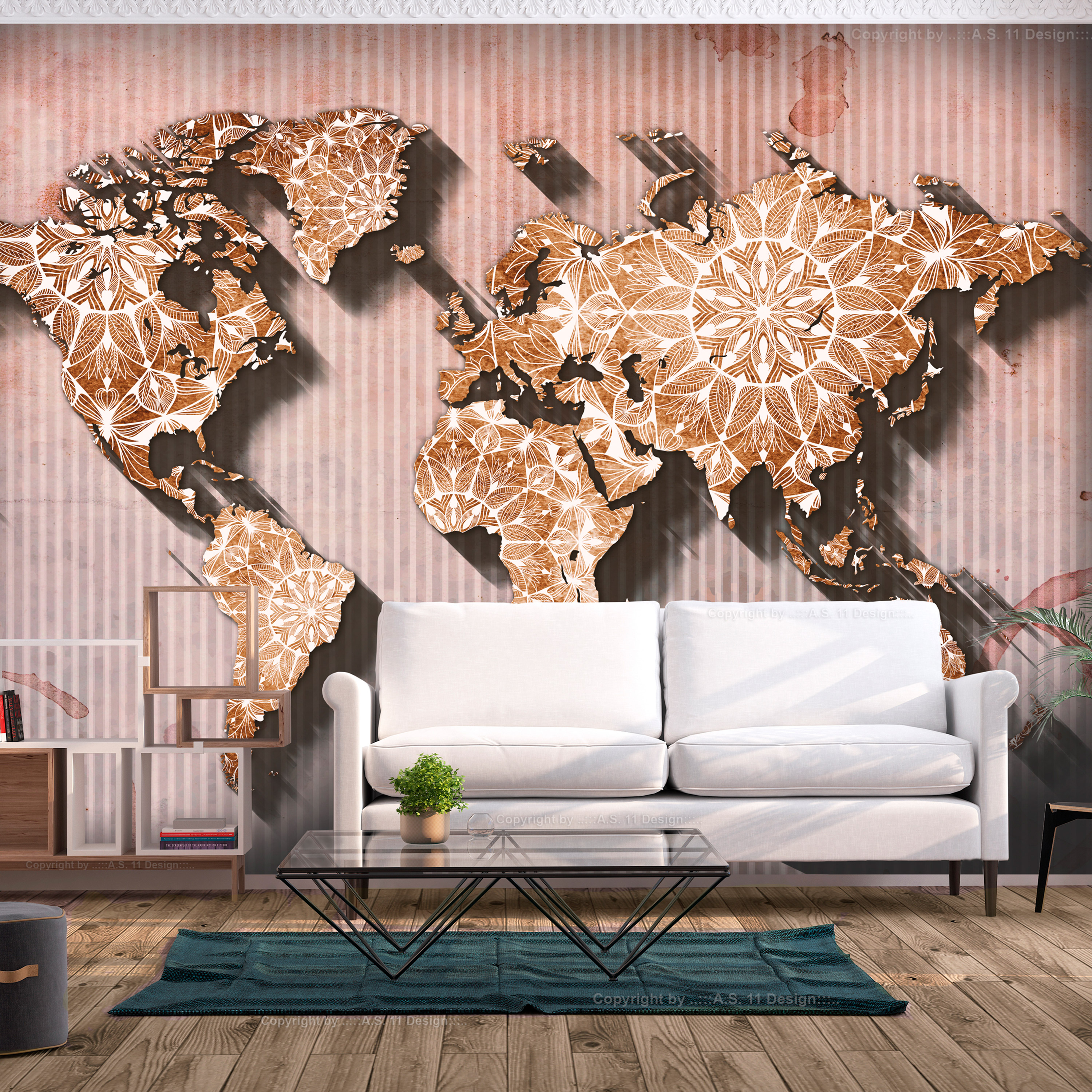 Self-adhesive Wallpaper - Oriental Map - 441x315