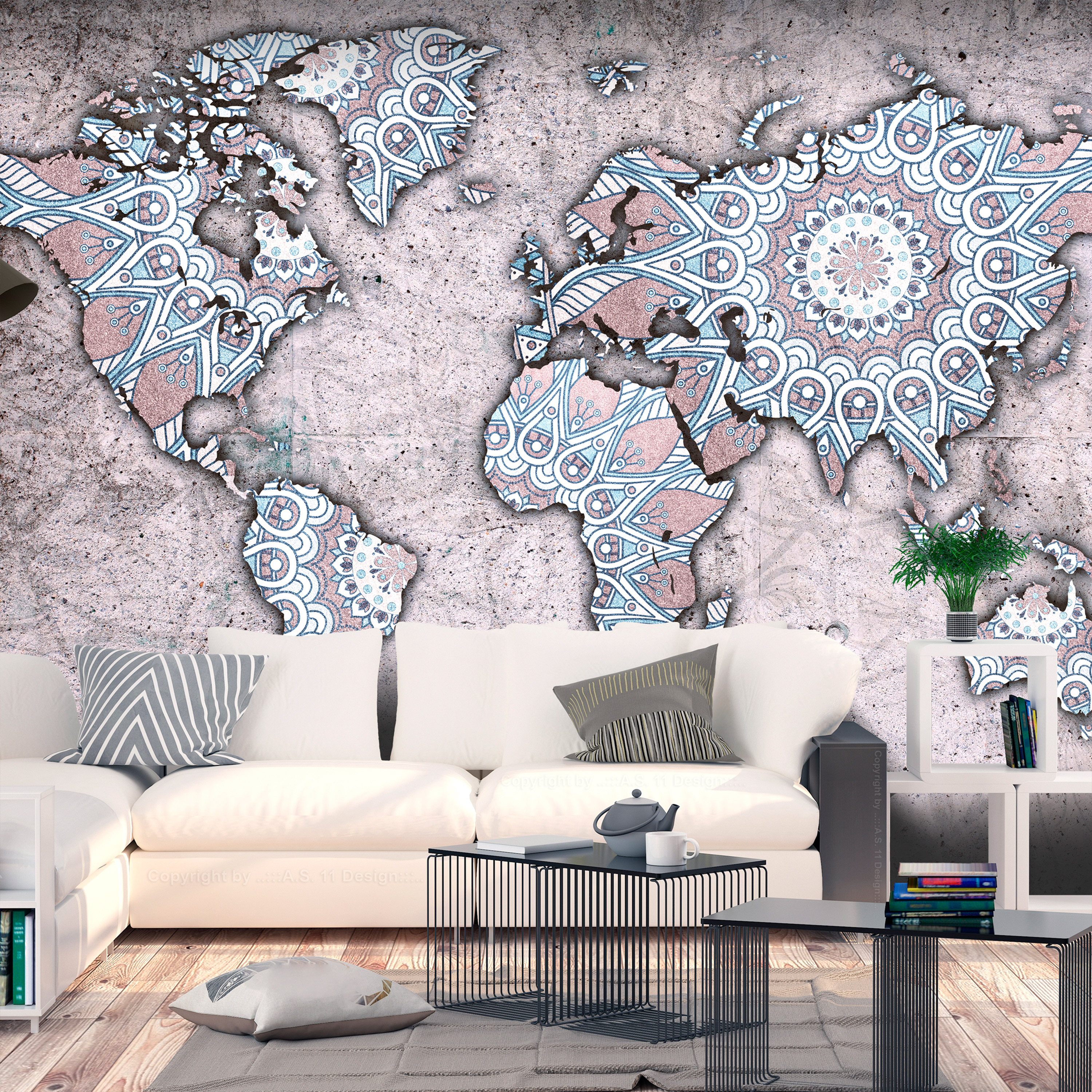 Self-adhesive Wallpaper - Travel Mandala - 343x245