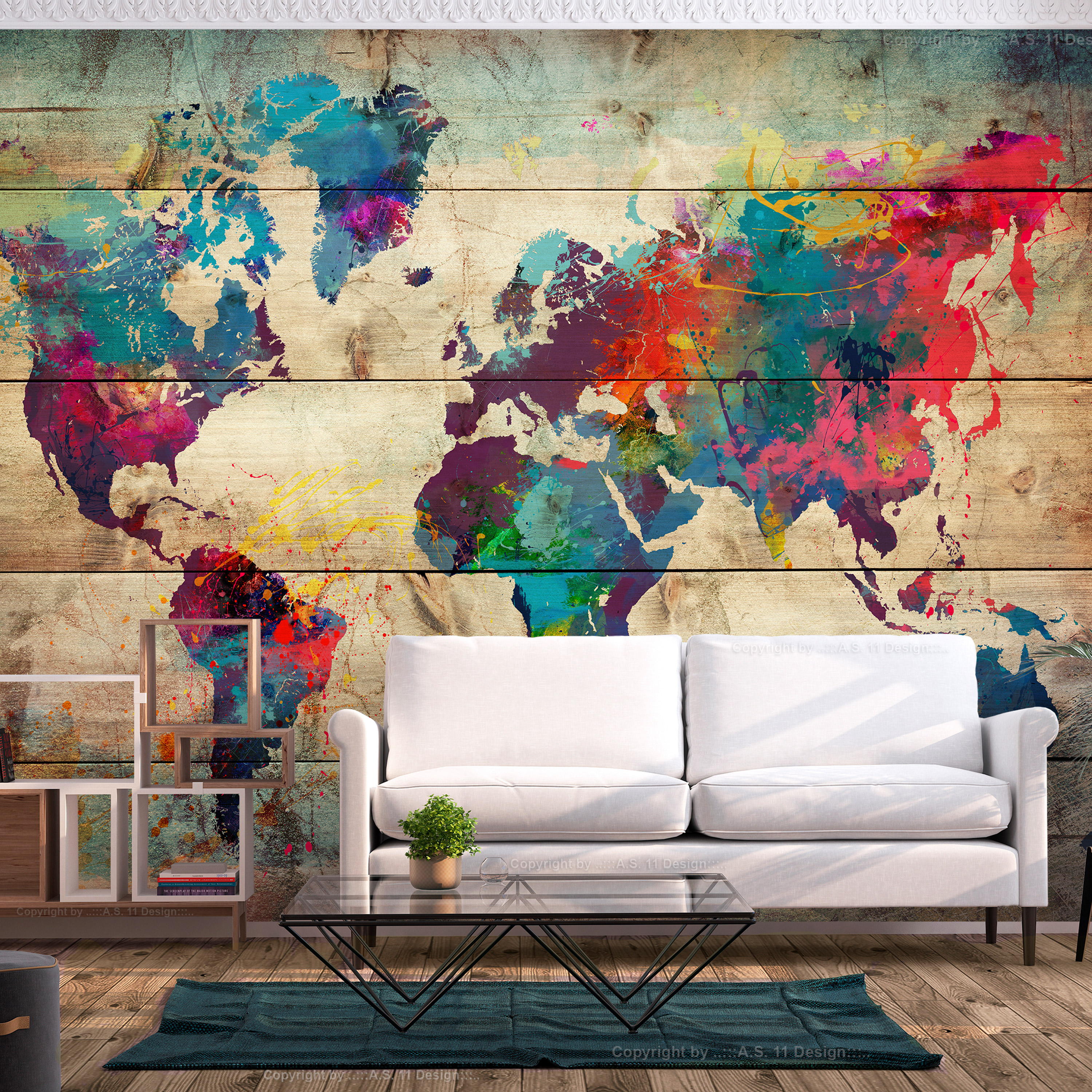 Self-adhesive Wallpaper - Multicolored Nature - 441x315