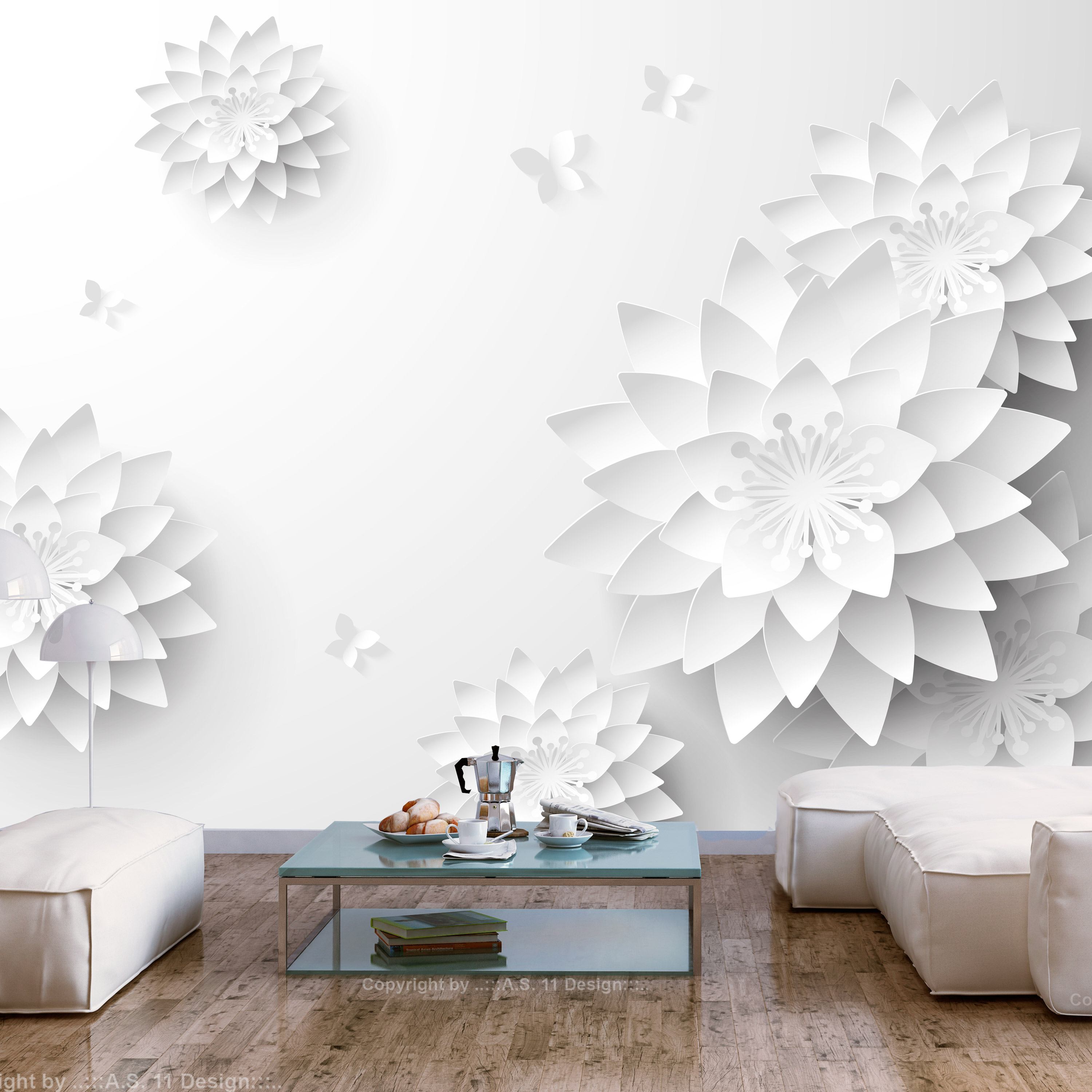 Self-adhesive Wallpaper - Oriental Flowers - 196x140
