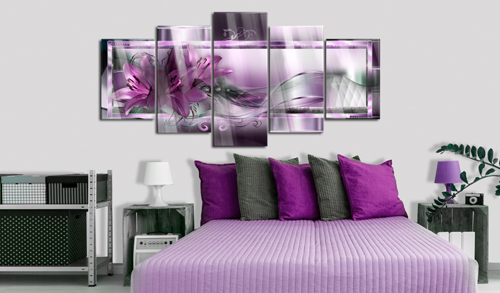 Acrylic Glass Wall Art Image Photo Print Abstract Lily Flowers bA0266
