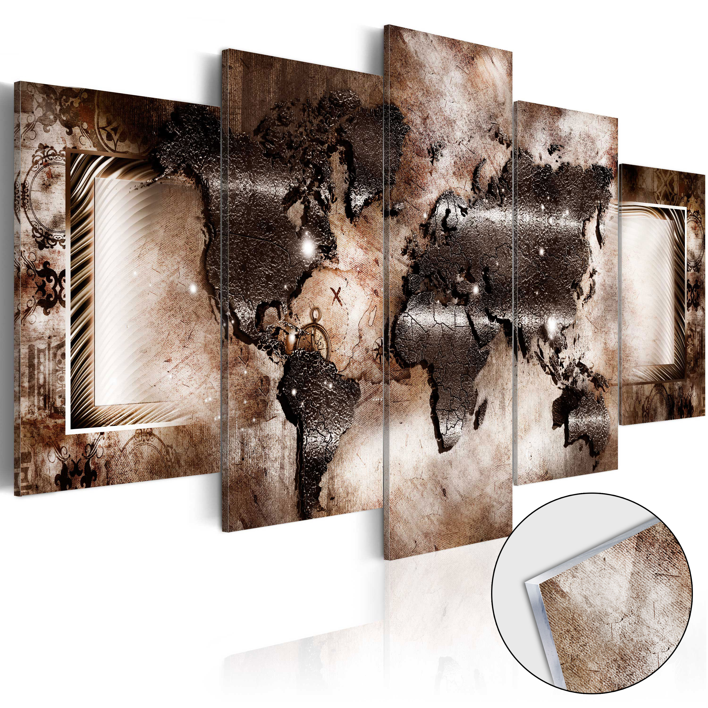 Acrylic Glass Print Image Wall Art Picture Photo World Map k-A-0112-k-e 