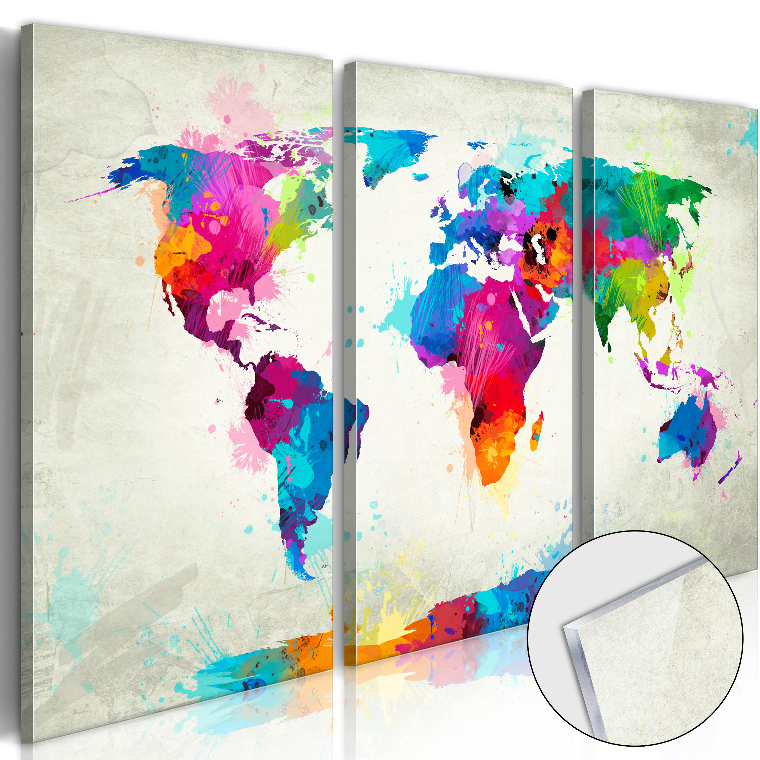 Acrylic Print - World Map: An Explosion of Colours [Glass] - 90x60