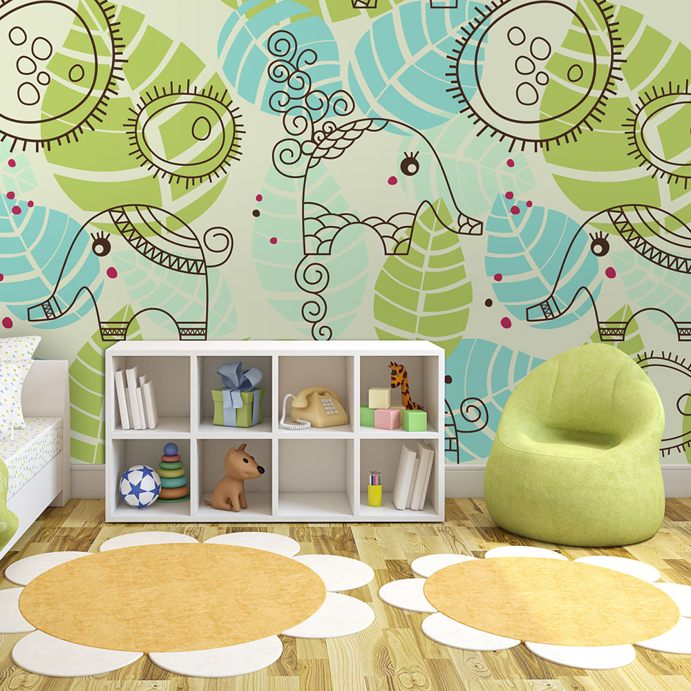 Wallpaper - elephants (for children) - 400x309