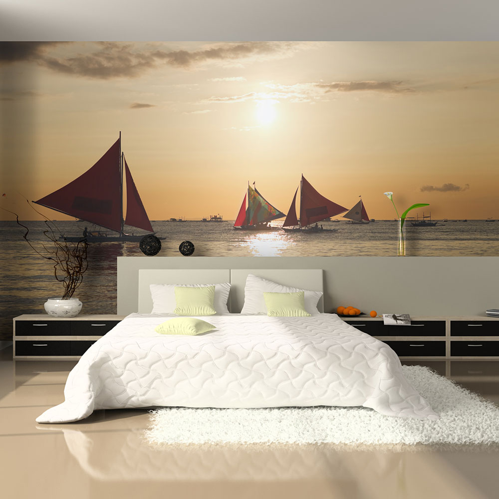 Wallpaper - sailing boats - sunset - 300x231