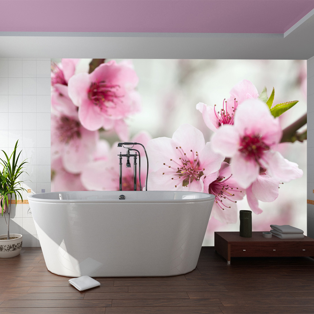 Wallpaper - Spring, blooming tree - pink flowers - 250x193