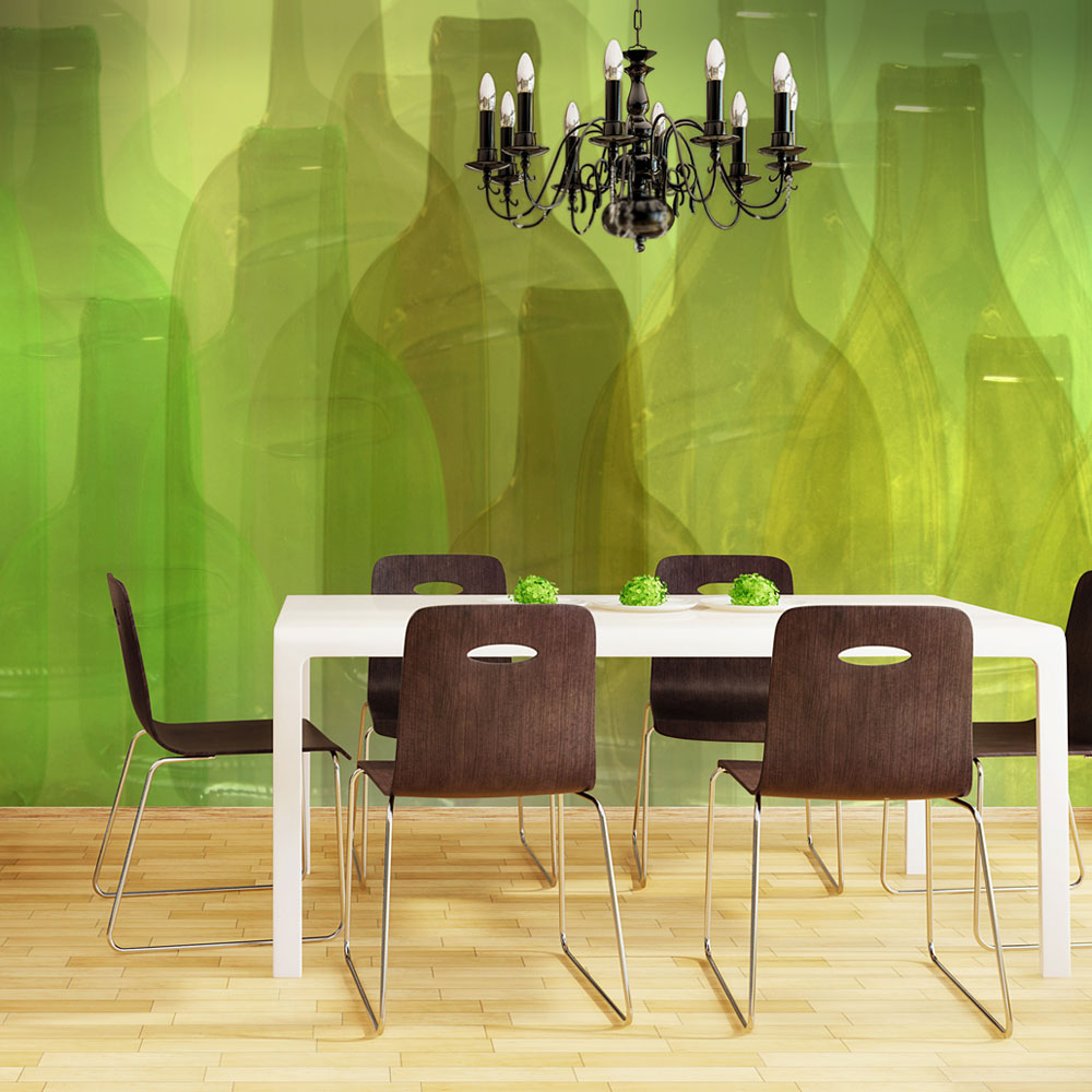Wallpaper - Green bottles - 400x309
