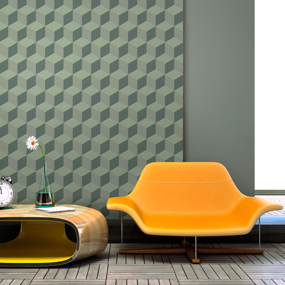 Wallpaper - Monochromatic cubes - 300x231