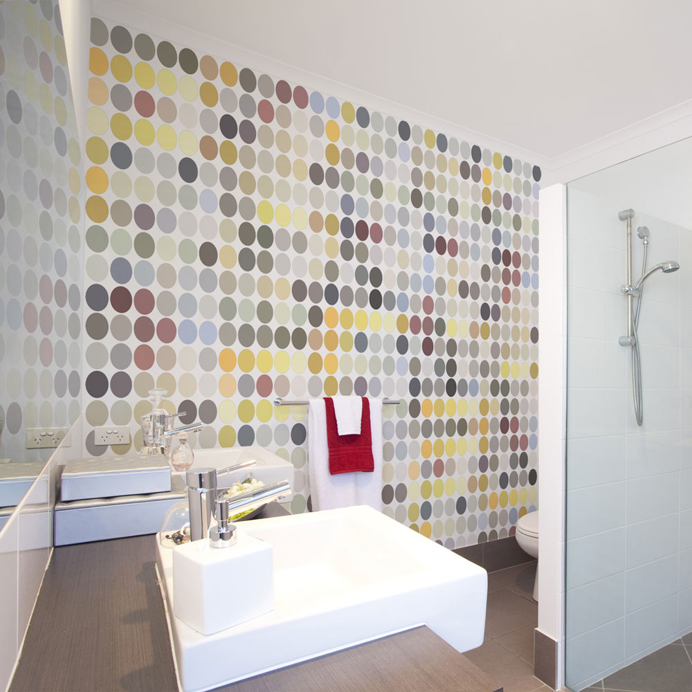 Wallpaper - Colored polka dots - 400x309