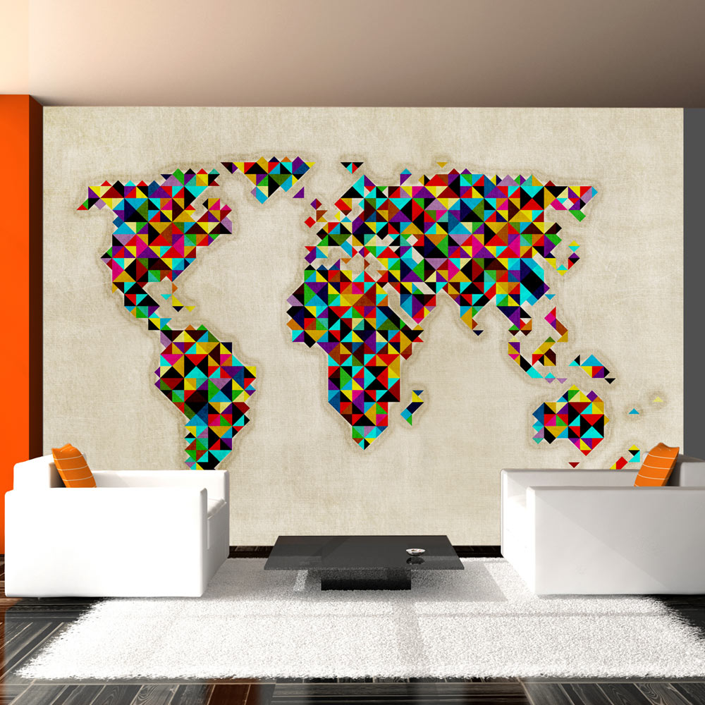 Wallpaper - World Map - a kaleidoscope of colors - 400x309