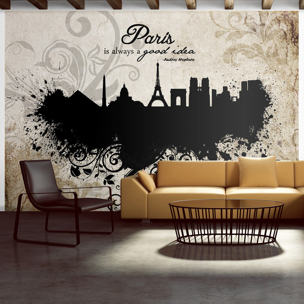 Wallpaper - Paris is always a good idea - vintage - 100x70