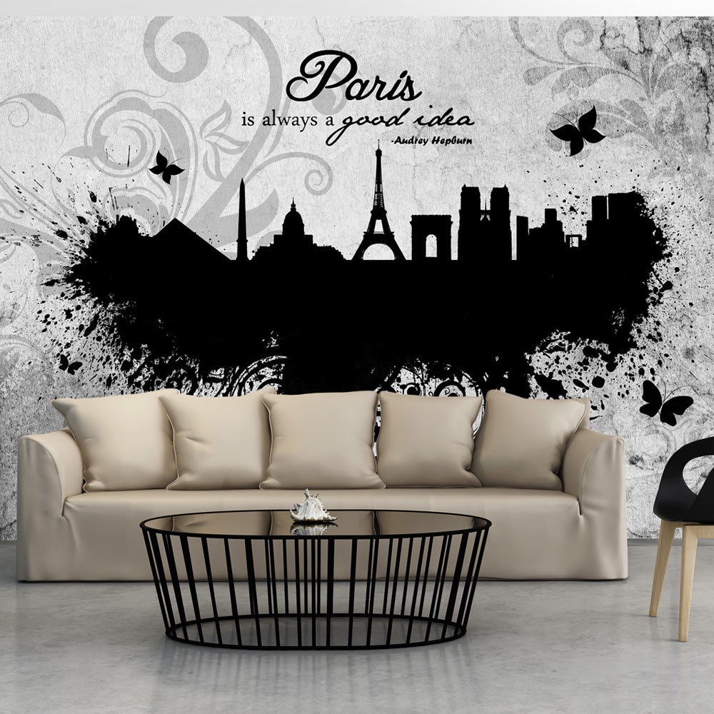 Wallpaper - Paris is always a good idea - black and white - 150x105