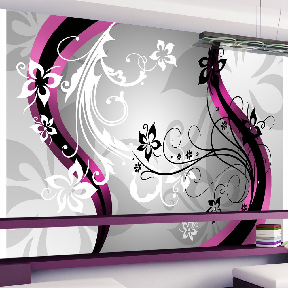 Self-adhesive Wallpaper - Art-flowers (pink) - 294x210