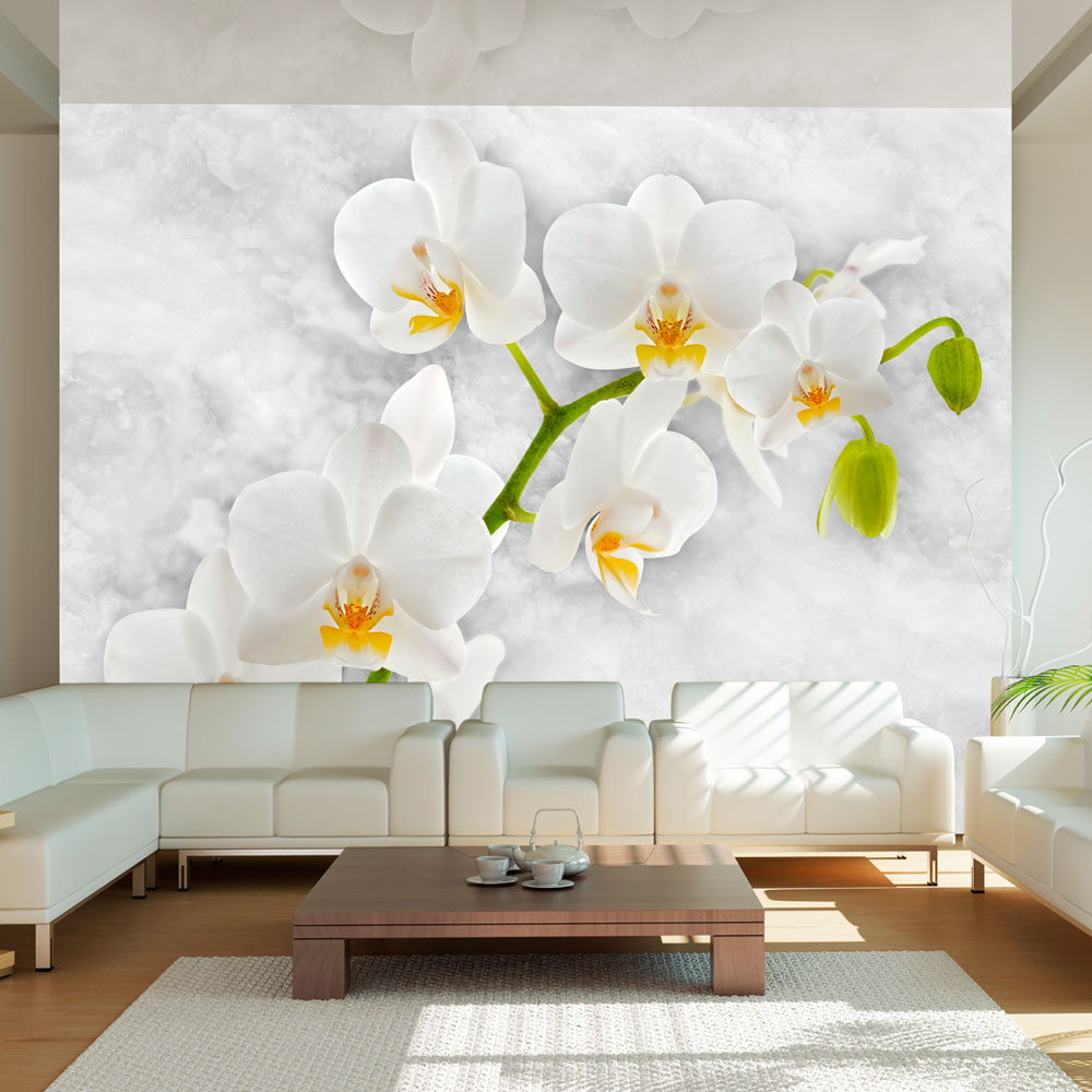 Wallpaper - Lyrical orchid - White - 300x210