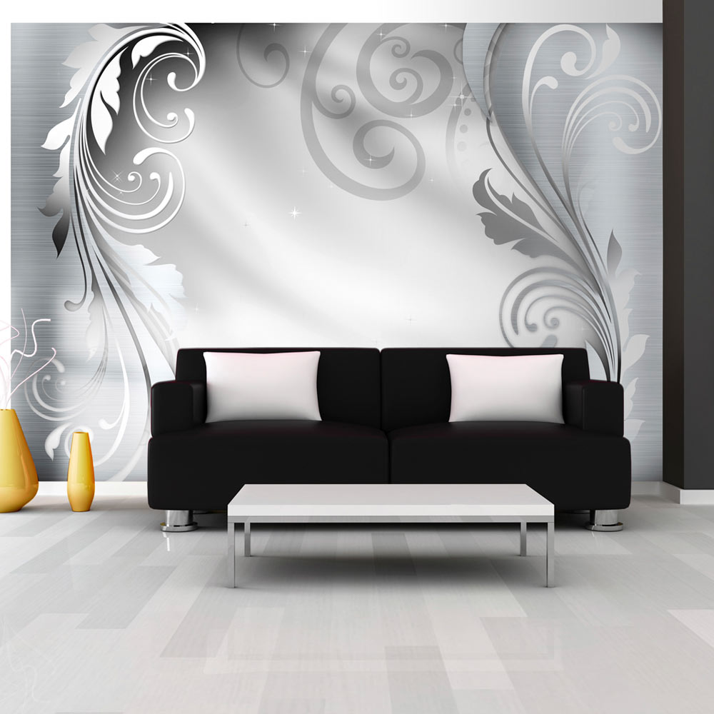 Wallpaper - Silver ornament - 100x70