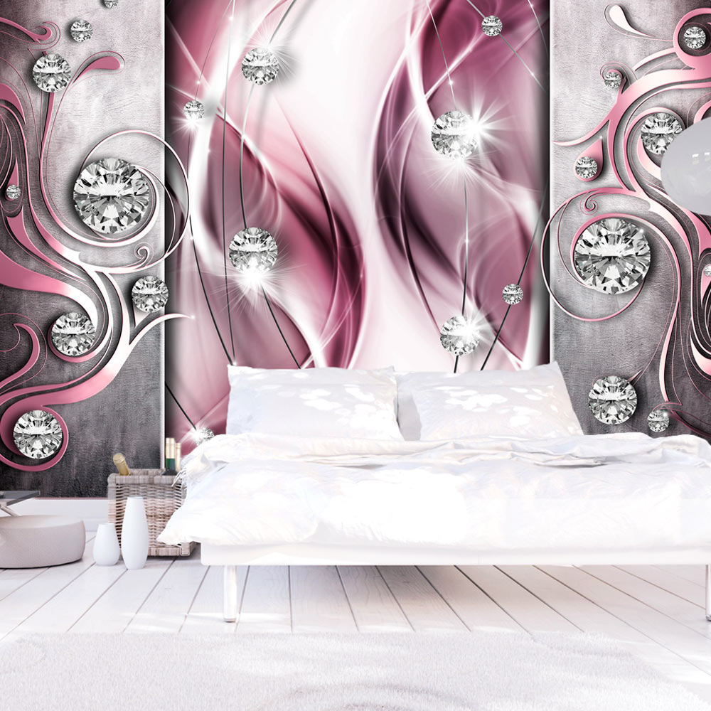 Self-adhesive Wallpaper - Pink and Diamonds - 245x175