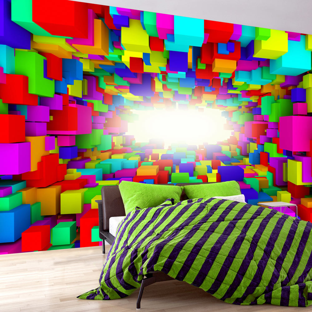 Self-adhesive Wallpaper - Light In Color Geometry - 196x140
