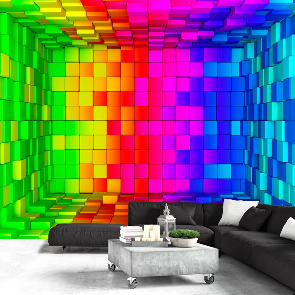 Self-adhesive Wallpaper - Rainbow Cube - 441x315