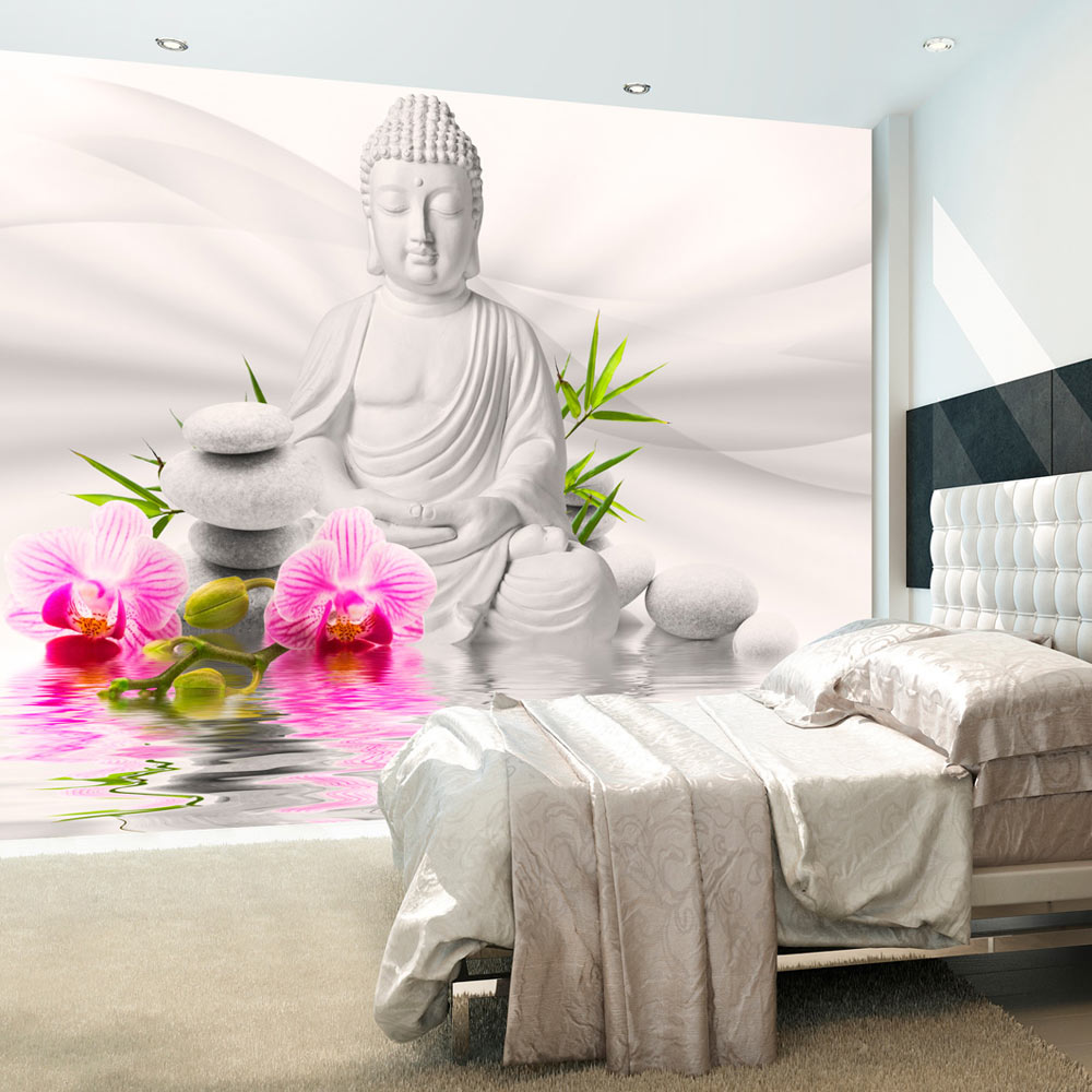 Self-adhesive Wallpaper - Buddha and Orchids - 98x70