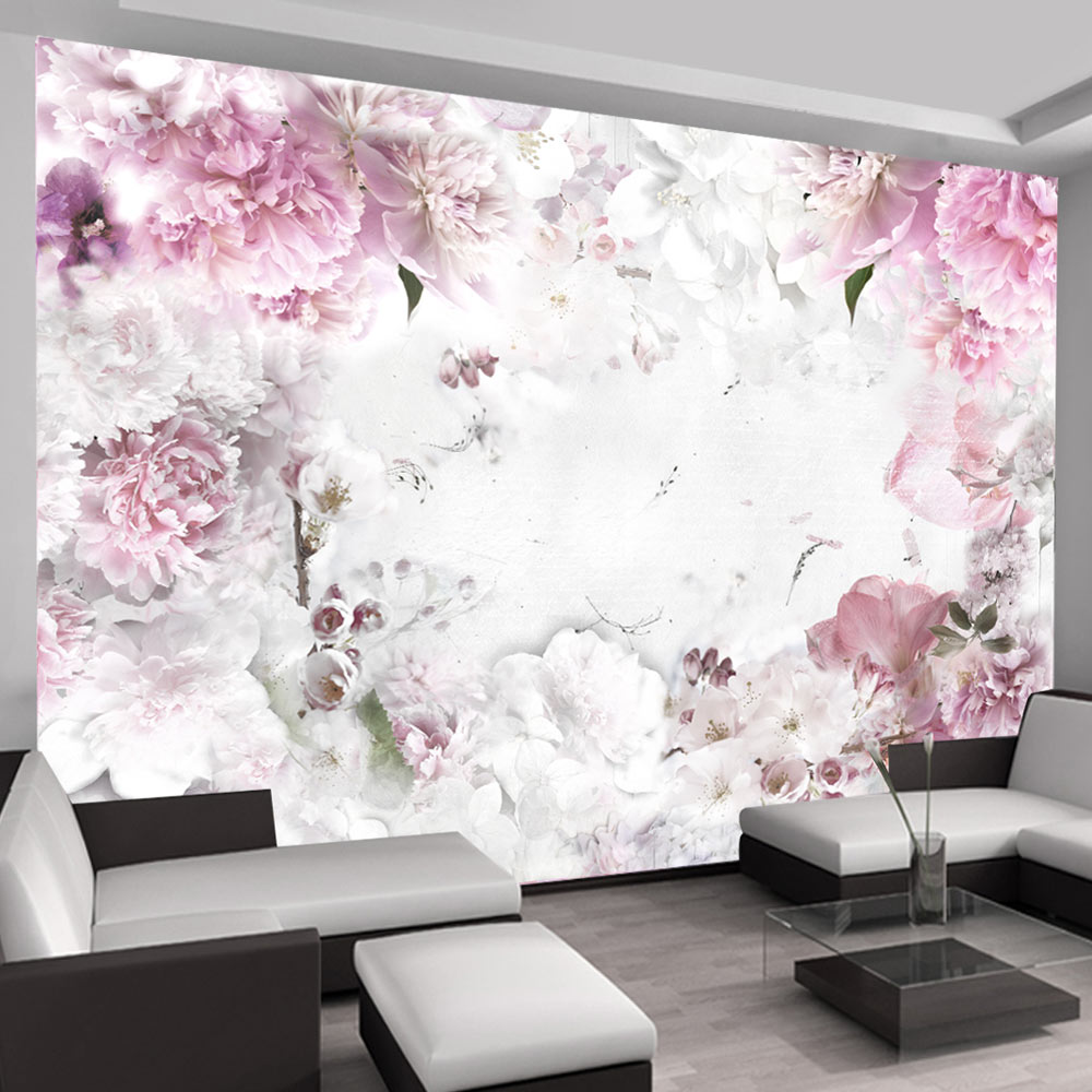 Self-adhesive Wallpaper - Dancing peonies - 343x245
