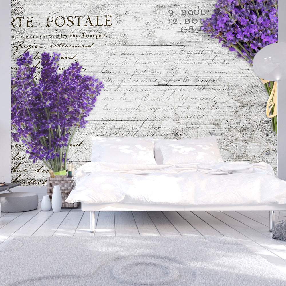 Self-adhesive Wallpaper - Lavender postcard - 196x140