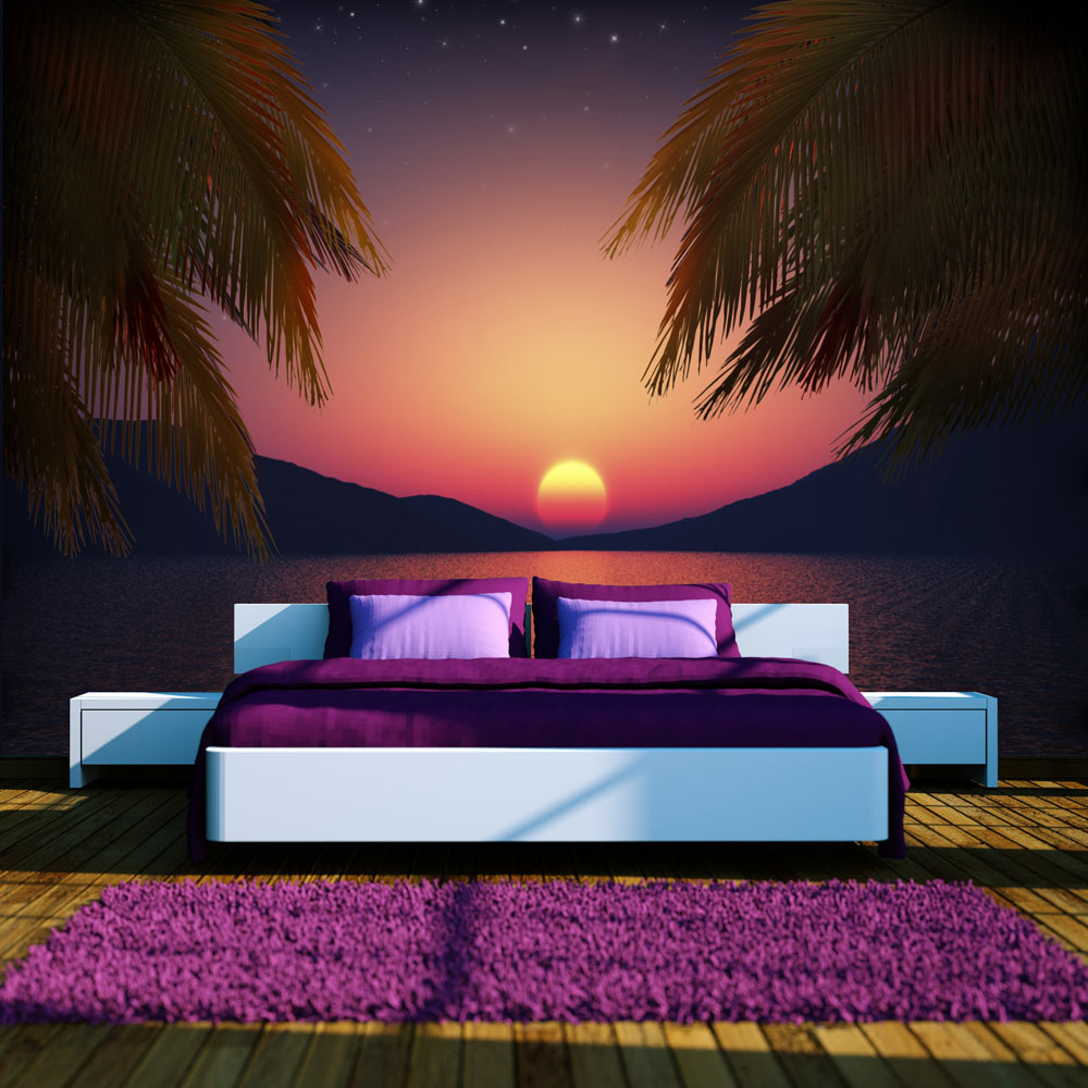 Self-adhesive Wallpaper - Romantic evening on the beach - 392x280