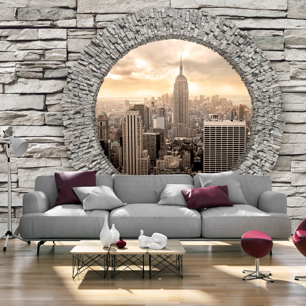 Fototapete Vlies New York Stadt 3D Fensterblick XXL Wohnzimmer Tapete 10036V8