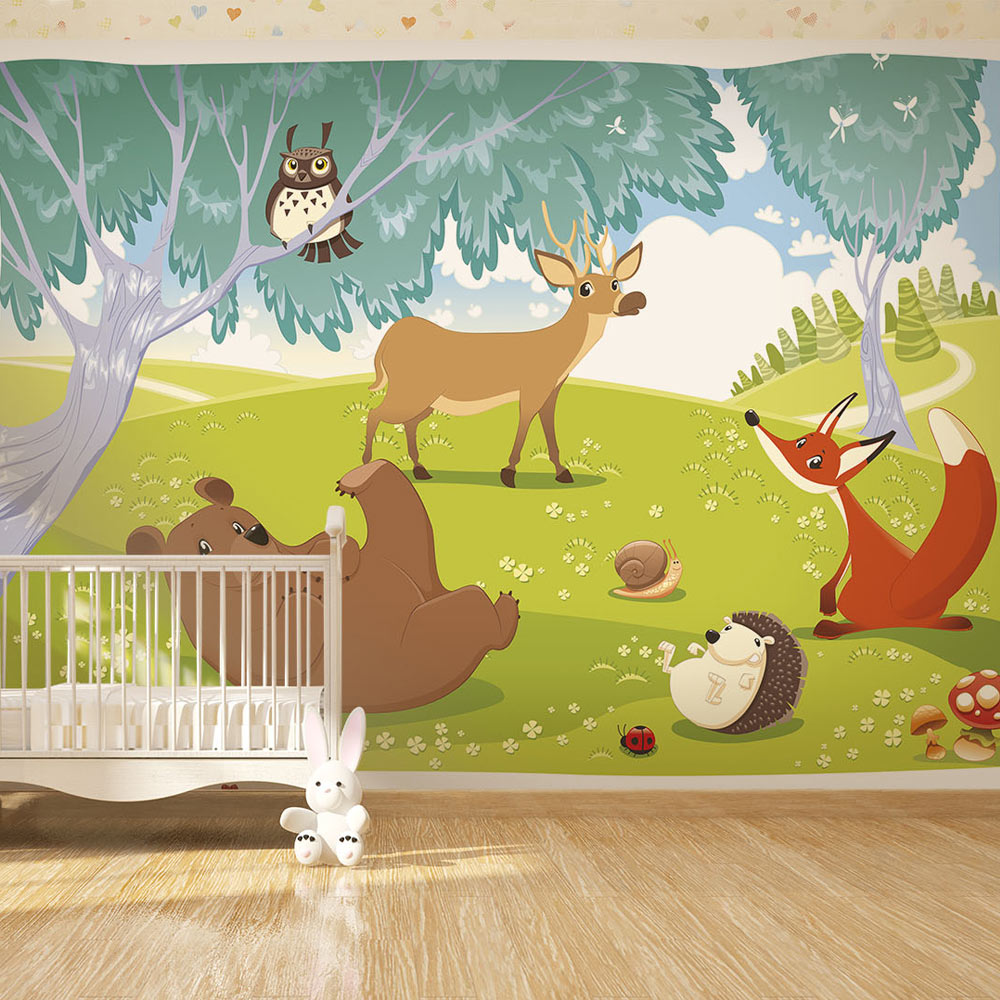 Self-adhesive Wallpaper - Funny animals - 245x175
