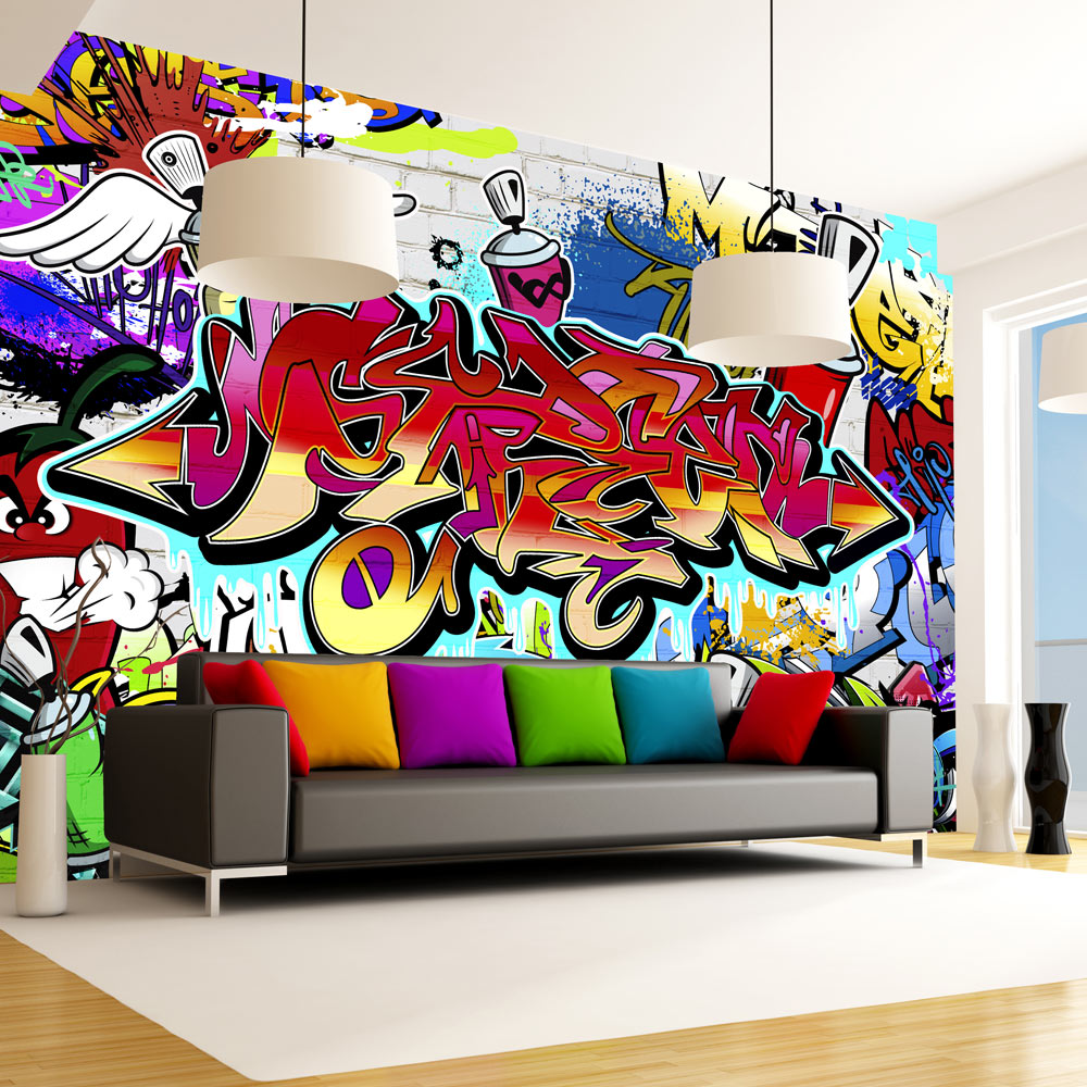 Fototapete XXL Kinderzimmer bunt Graffiti Kunst Tapete Wandtapete Jungenzimmer 2 