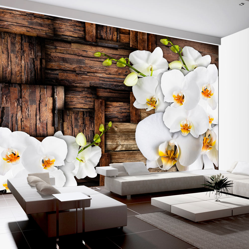 Wallpaper - Blooming orchids - 100x70