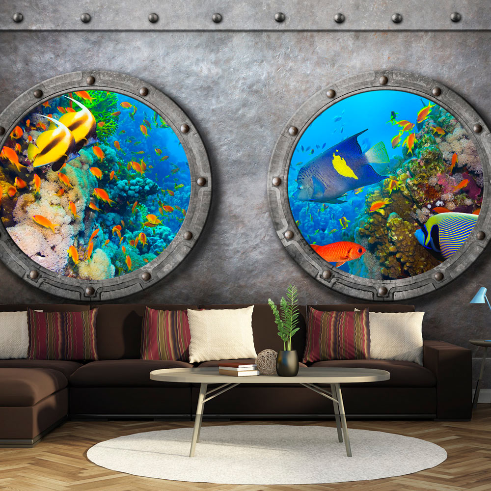 Self-adhesive Wallpaper - Window to the underwater world - 245x175