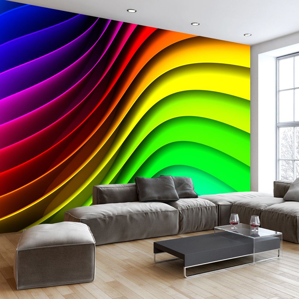 Self-adhesive Wallpaper - Rainbow Waves - 392x280
