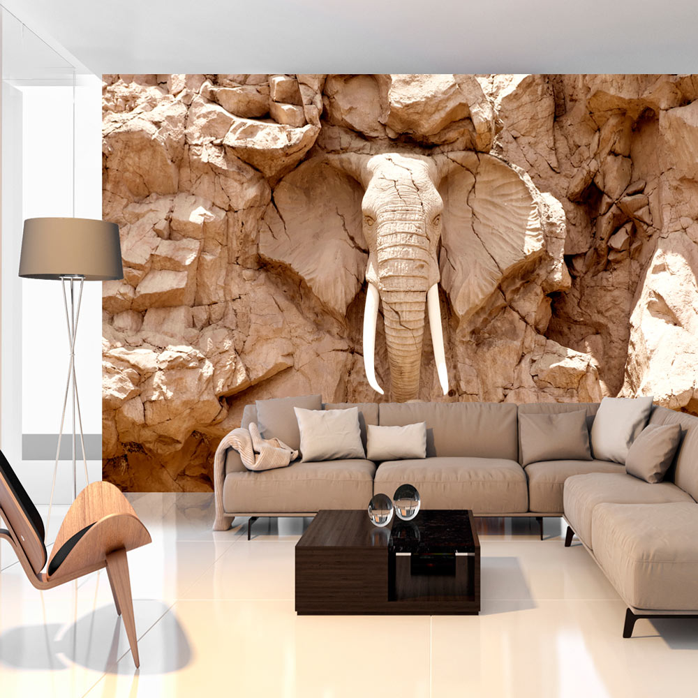 Fototapeten Tapete Fototapete Vlies Afrika Elefant Bild XXL 3D Effekt Wohnzimmer 