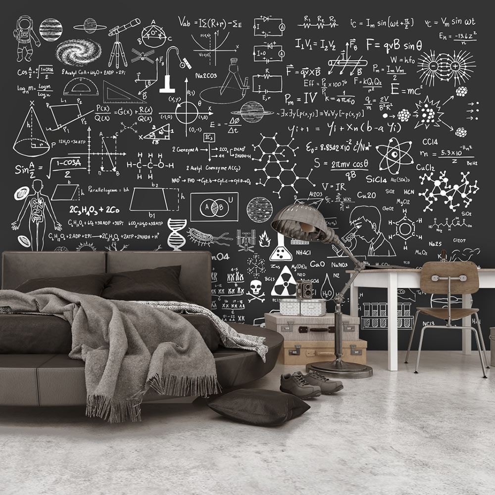 Wallpaper - Science on Chalkboard - 100x70