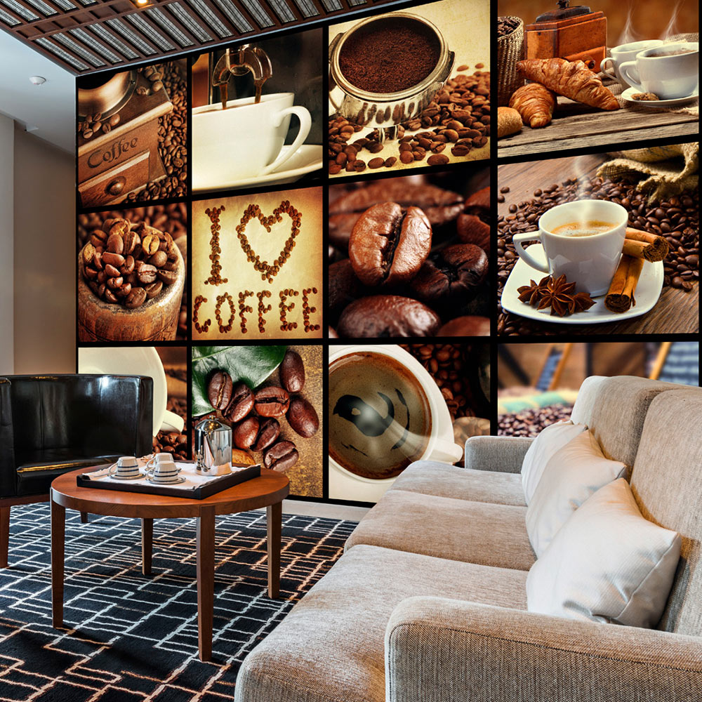 Wallpaper - Coffee - Collage - 100x70