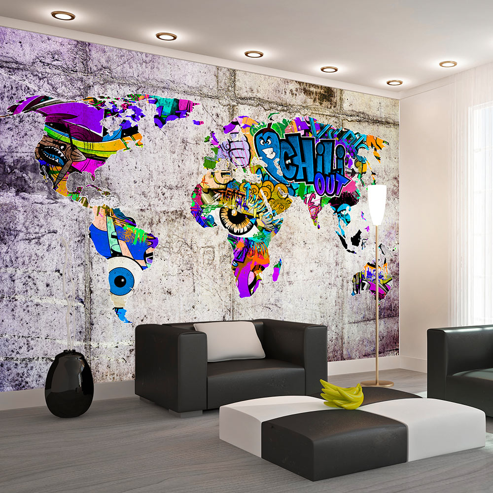 Self-adhesive Wallpaper - Across Colorful World - 98x70