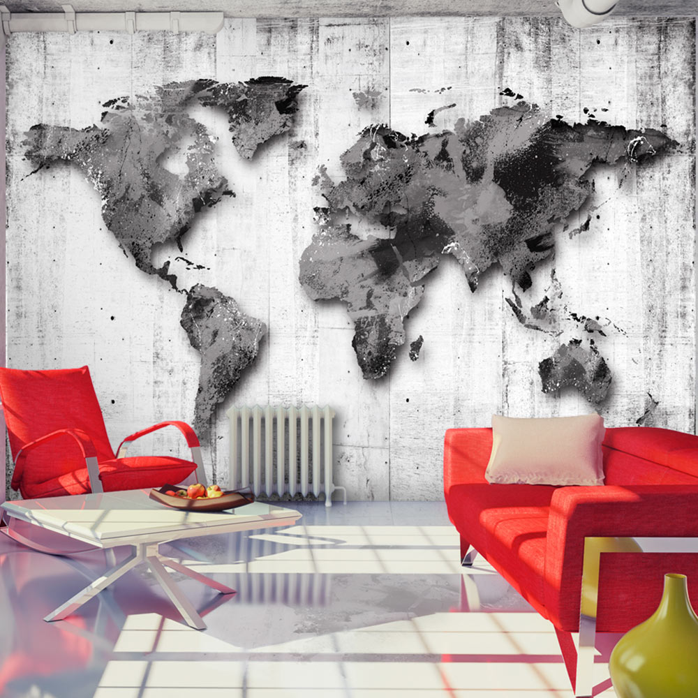 Self-adhesive Wallpaper - World in Shades of Gray - 196x140