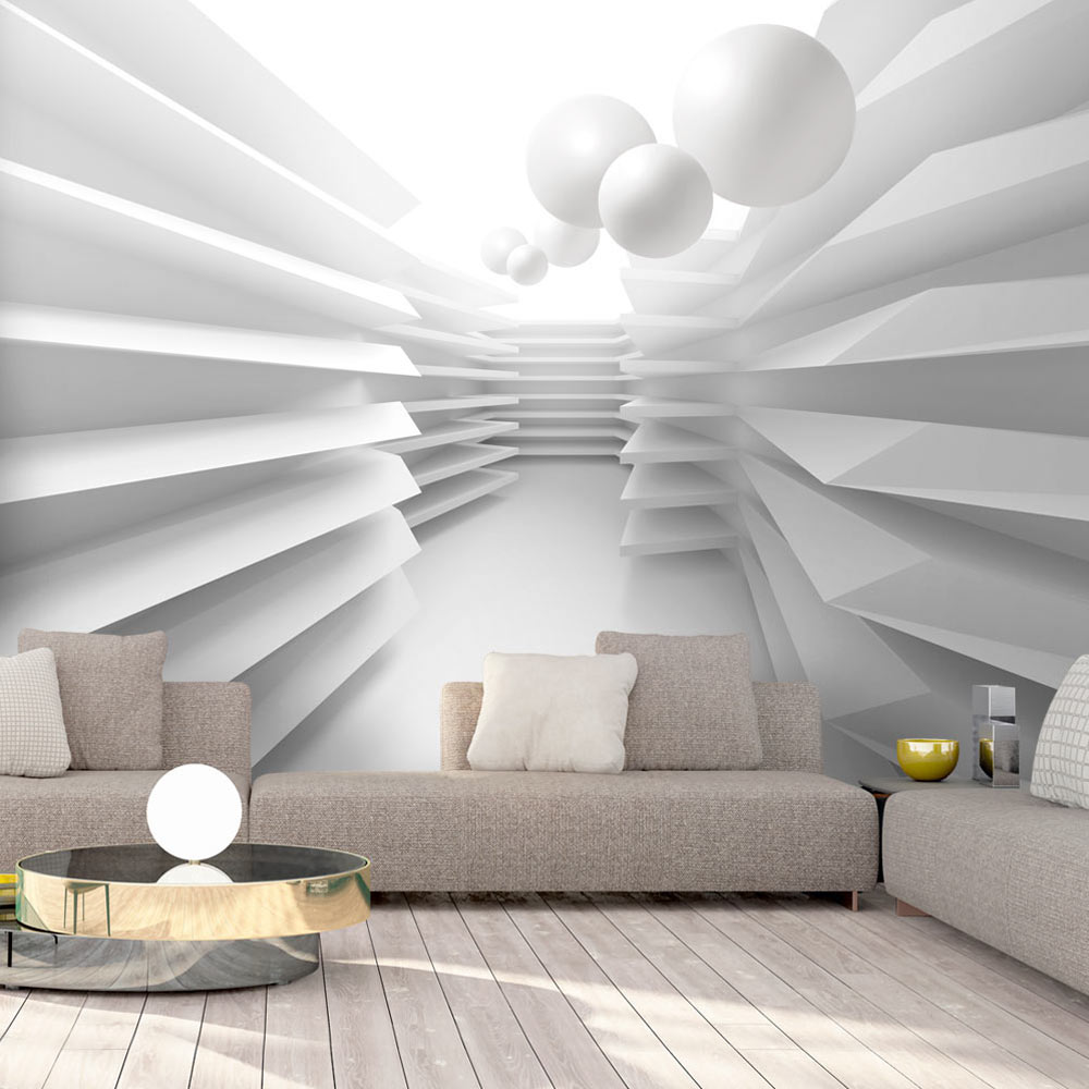 Self-adhesive Wallpaper - White Maze - 98x70