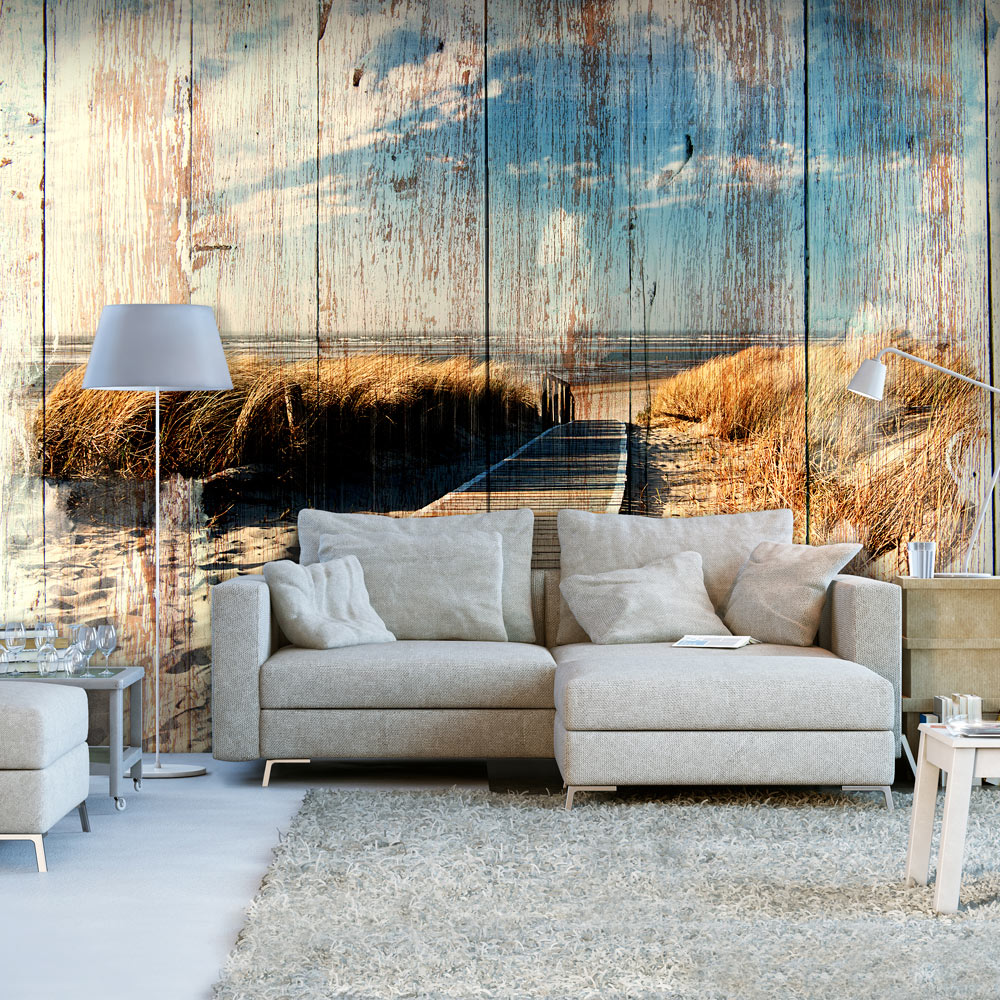 Self-adhesive Wallpaper - Wooden Beach - 98x70