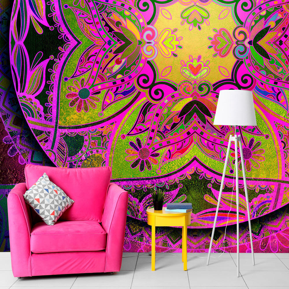 Self-adhesive Wallpaper - Mandala: Pink Expression - 196x140