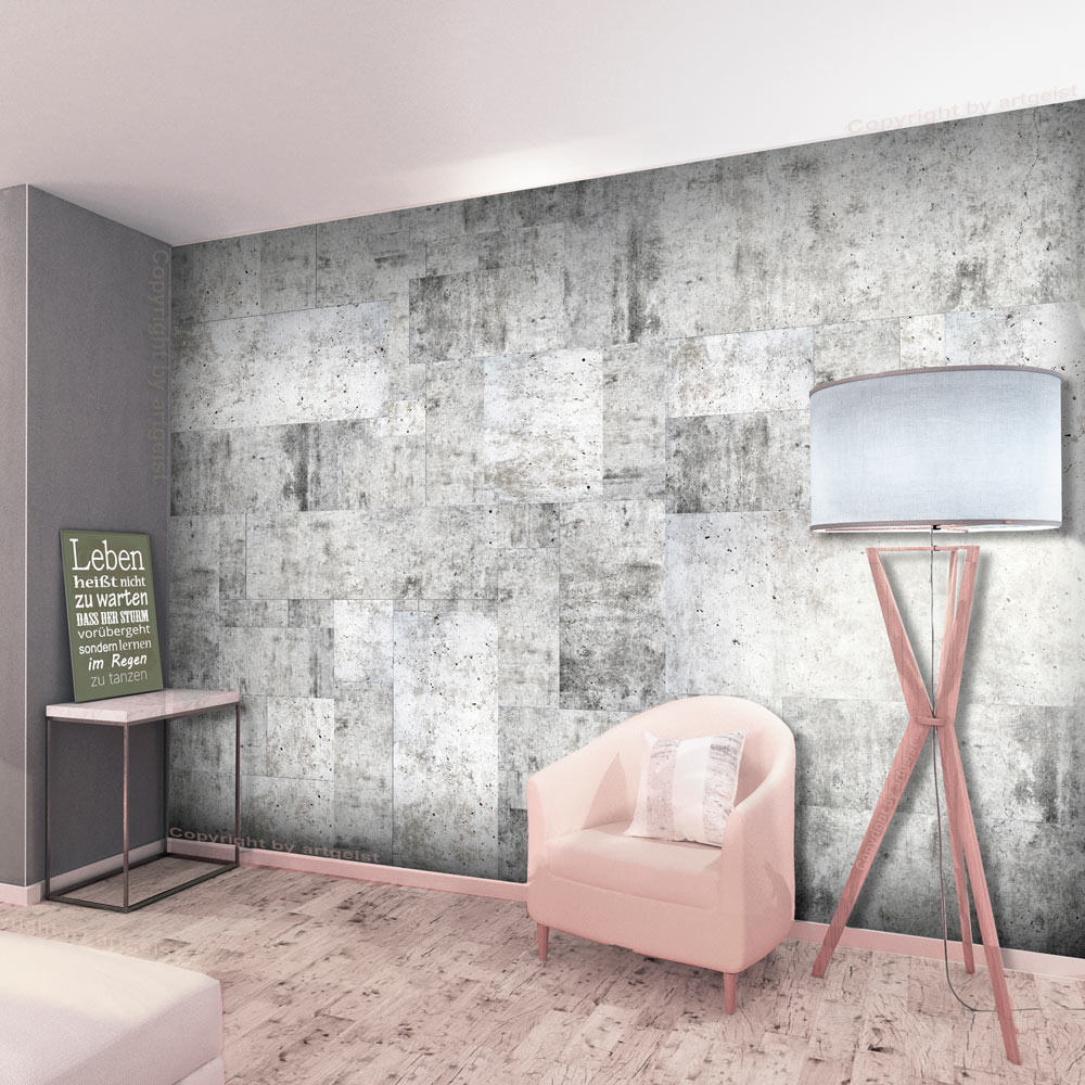 Self-adhesive Wallpaper - Concrete: Grey City - 98x70