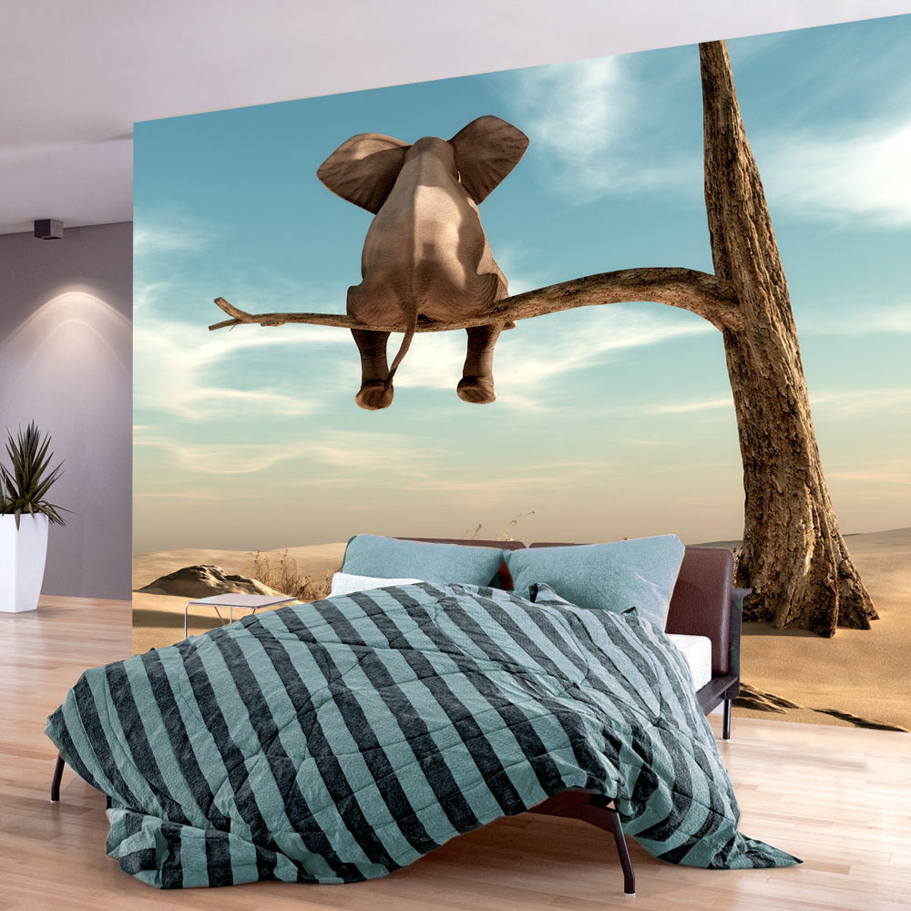 Self-adhesive Wallpaper - Elephant on the Tree - 294x210