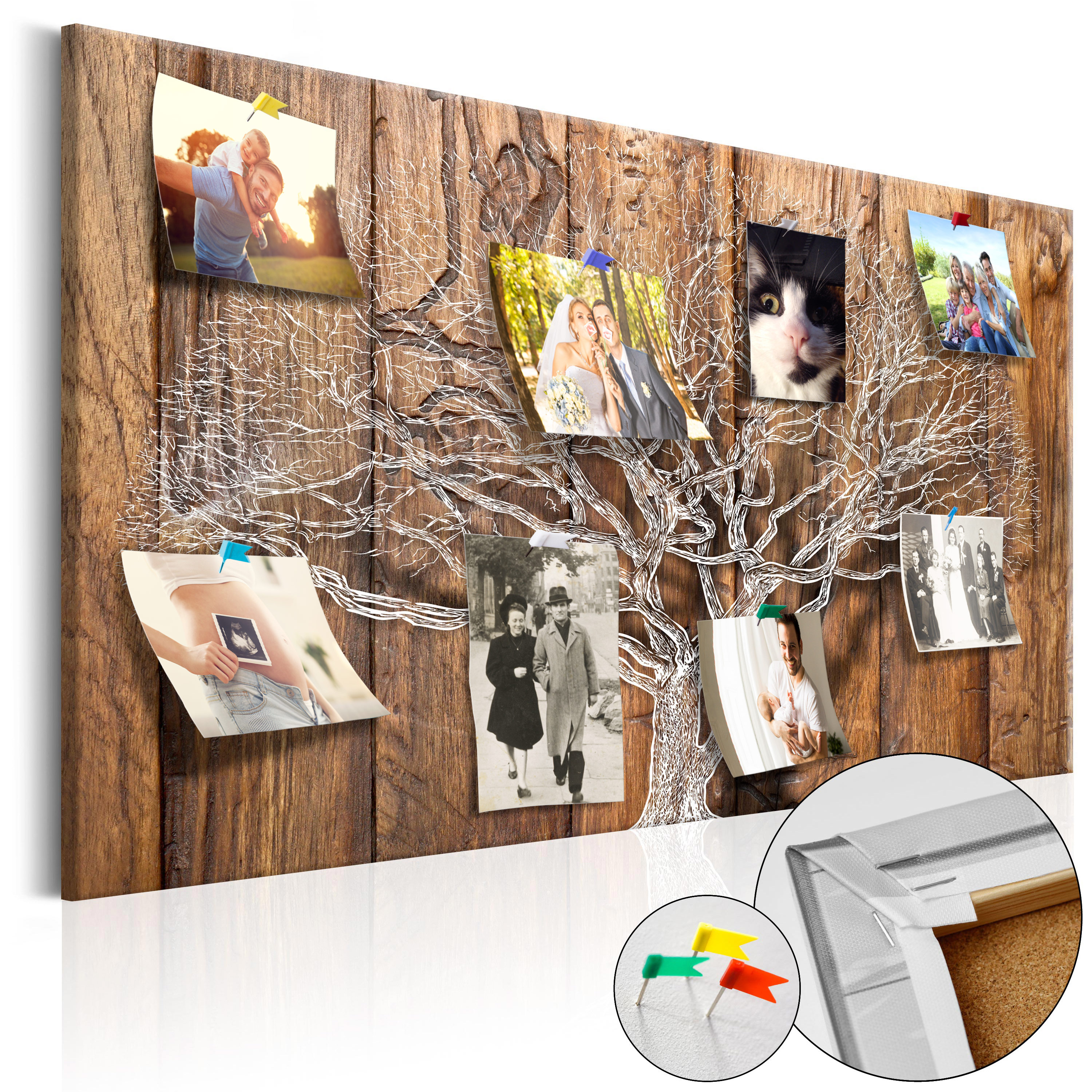 FOTOTAPETY ŚCIENNE PŁÓTNO CORK PIN BOARD ZDJĘCIA RAMKA NA ZDJĘCIA XXL m-A-0686-p-a Obfite klasyki