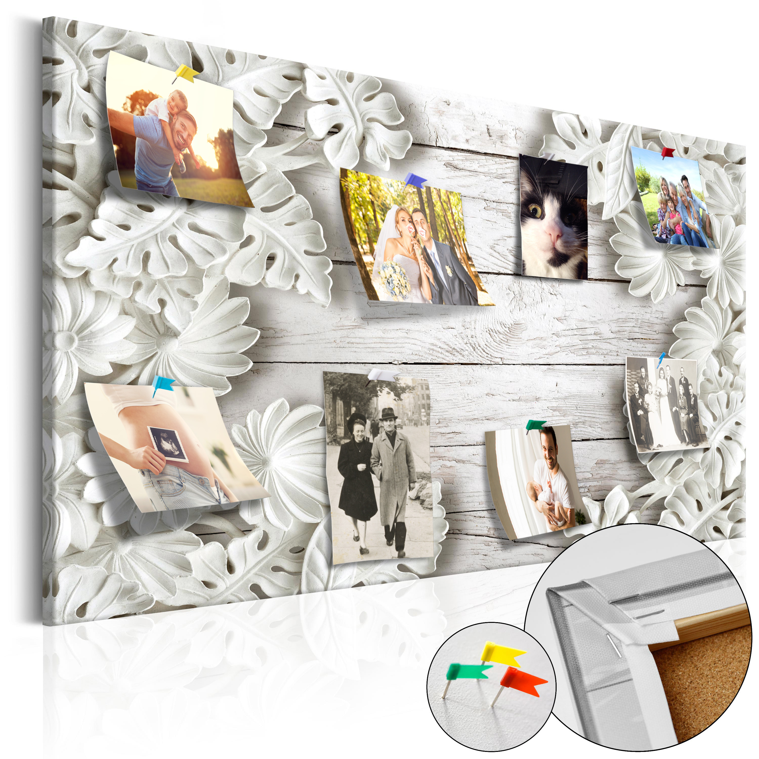 FOTOTAPETY ŚCIENNE PŁÓTNO CORK PIN BOARD ZDJĘCIA RAMKA NA ZDJĘCIA XXL m-A-0686-p-a Obfite klasyki