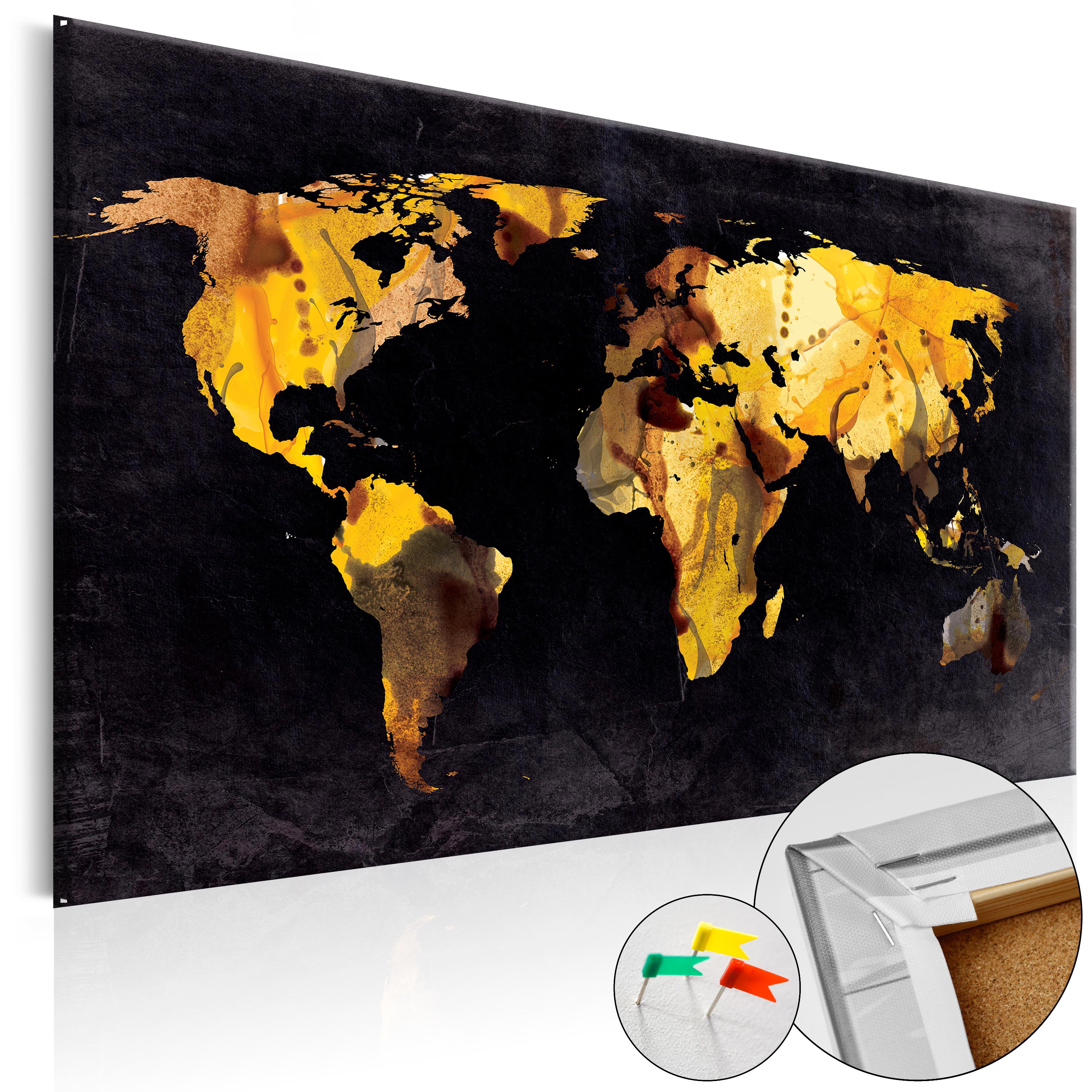 Decorative Pinboard - If the World were a desert... [Cork Map] - 90x60