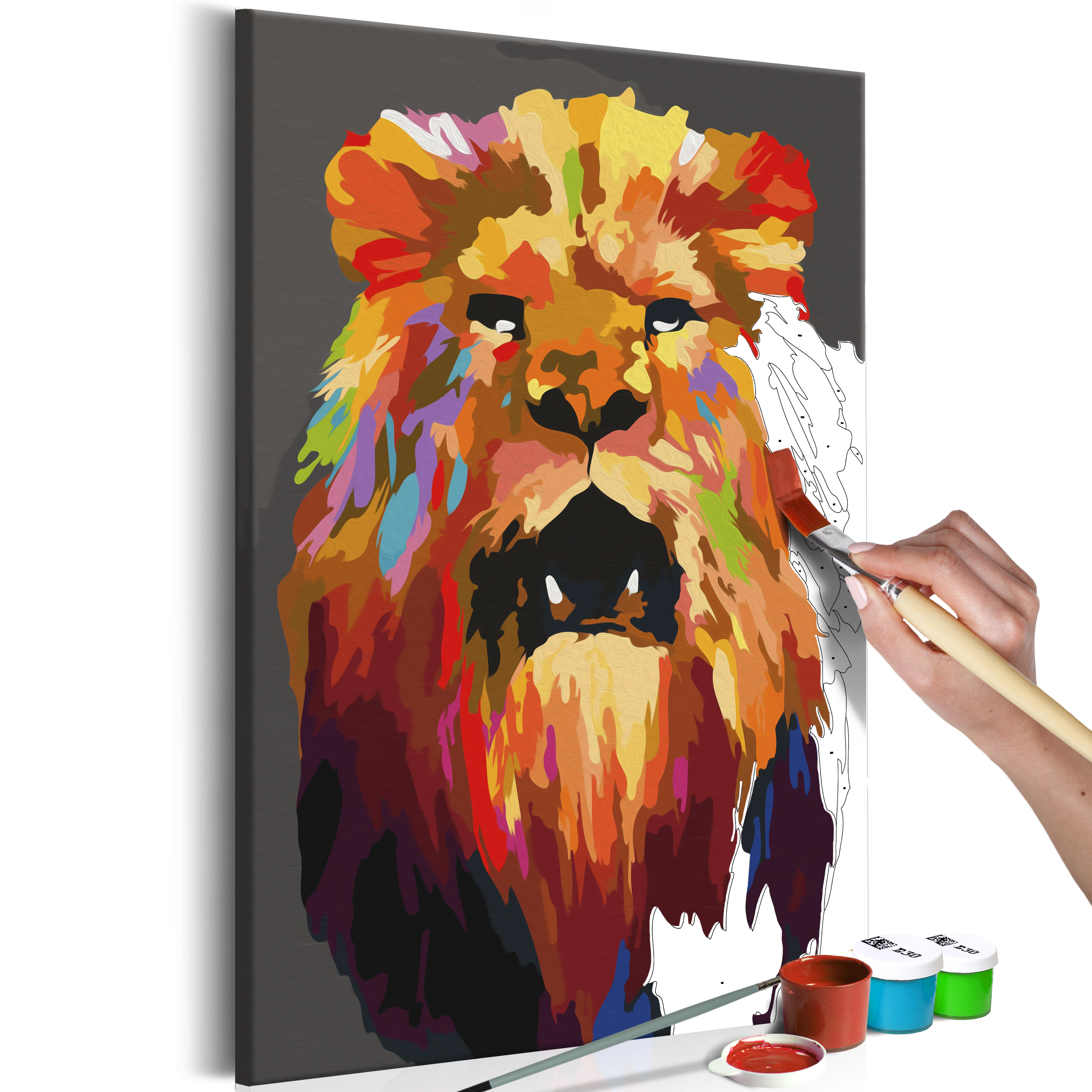 DIY canvas painting - Colourful Lion (Large) - 40x60