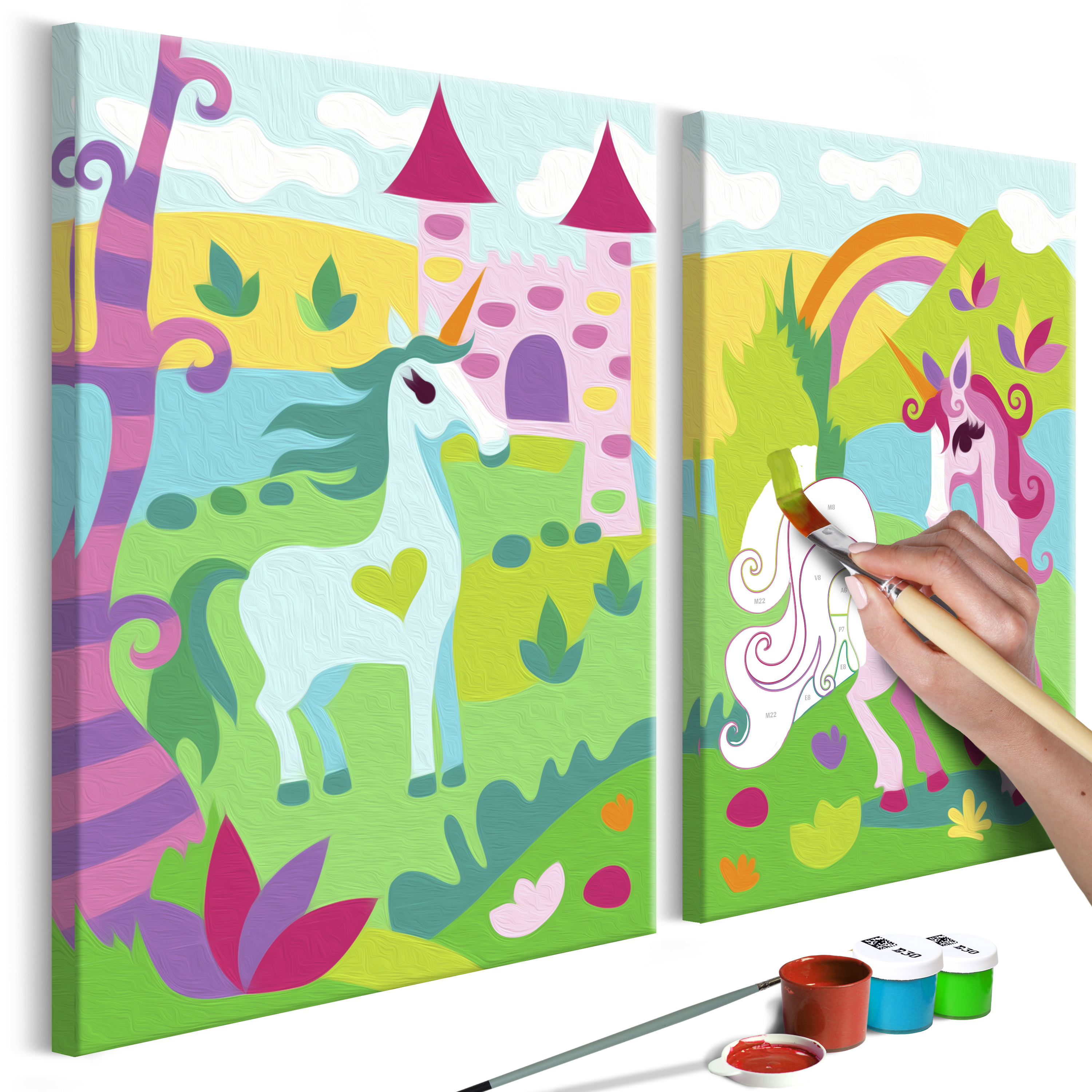 DIY canvas painting - Fairytale Unicorns - 33x23