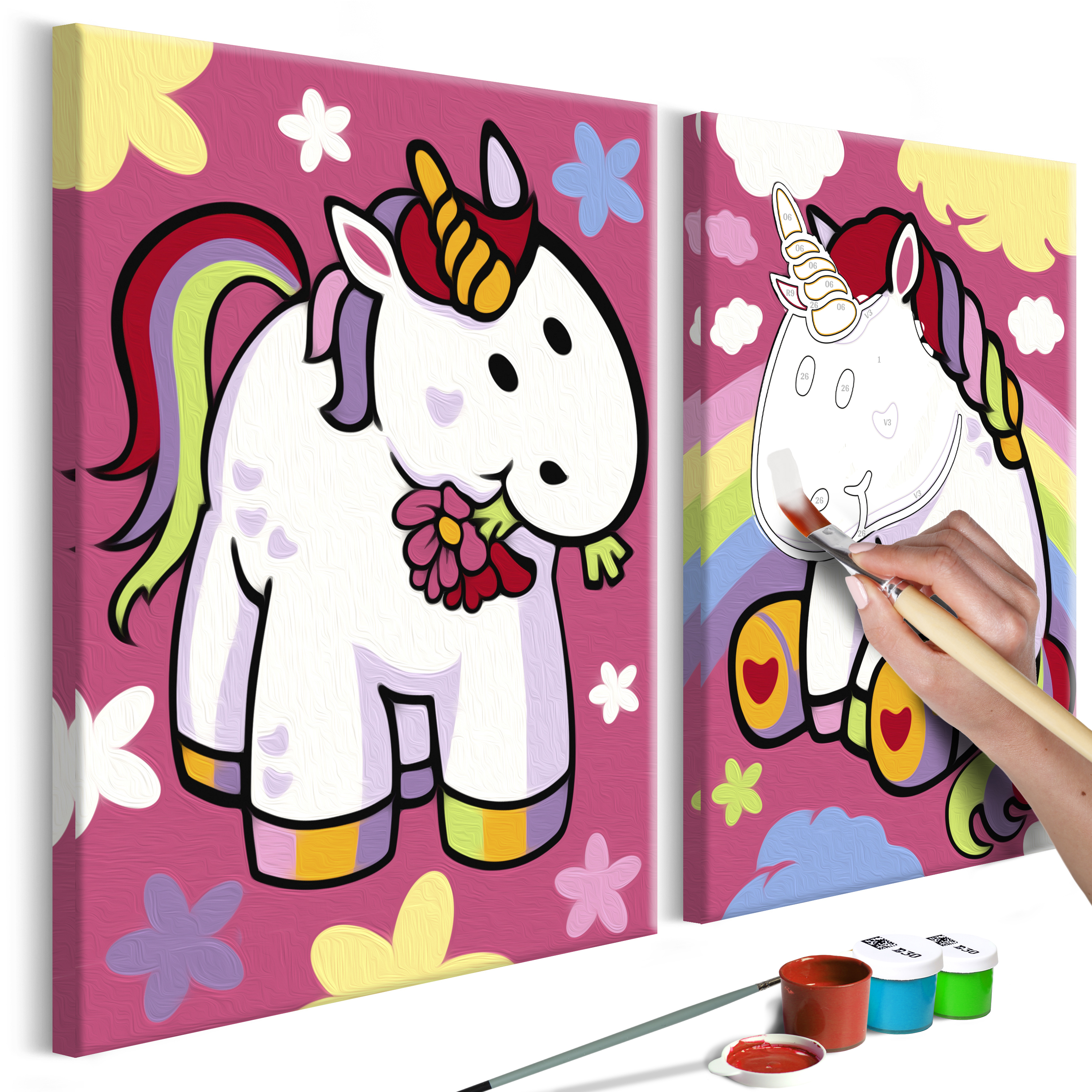DIY canvas painting - Unicorns - 33x23
