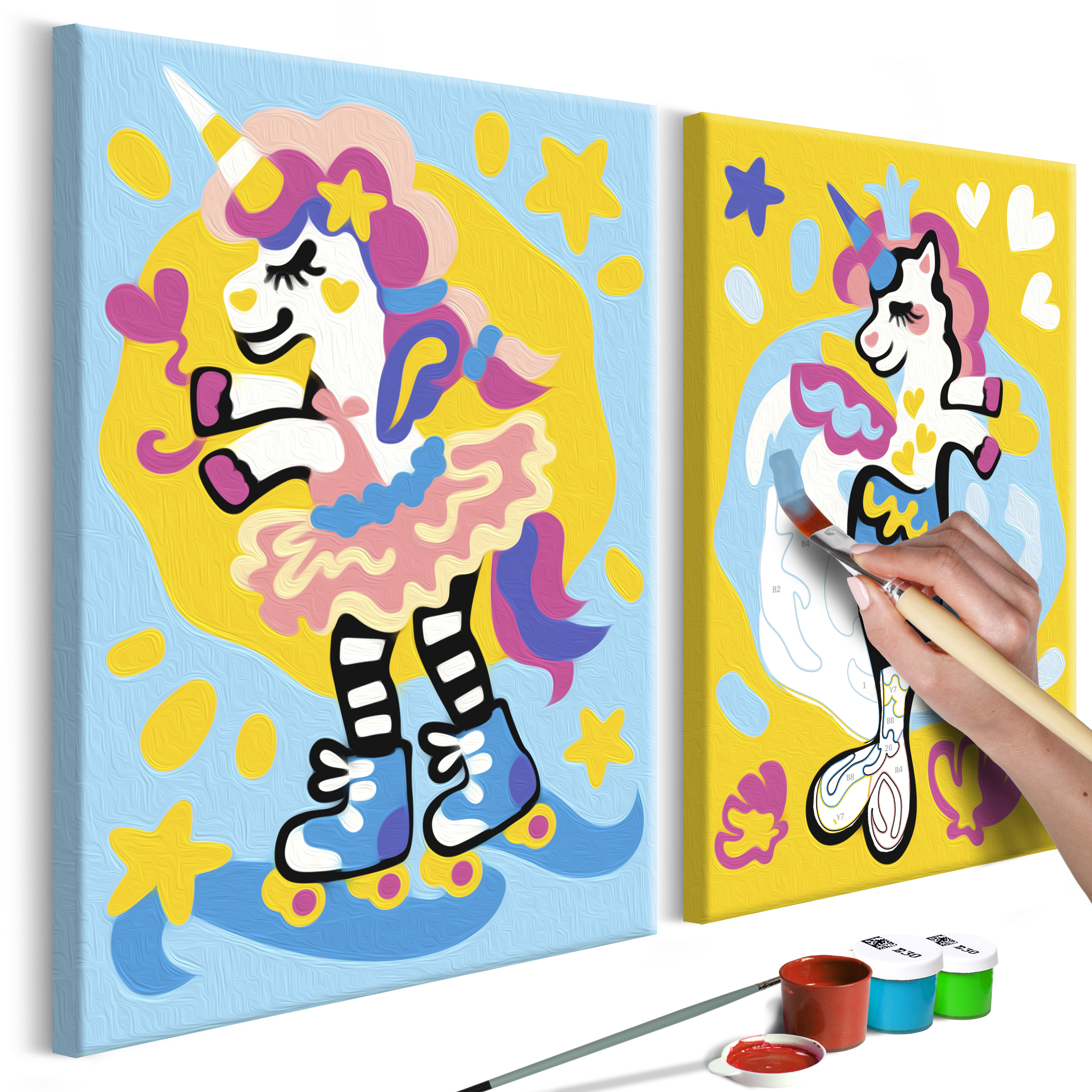 DIY canvas painting - Funny Unicorns - 33x23