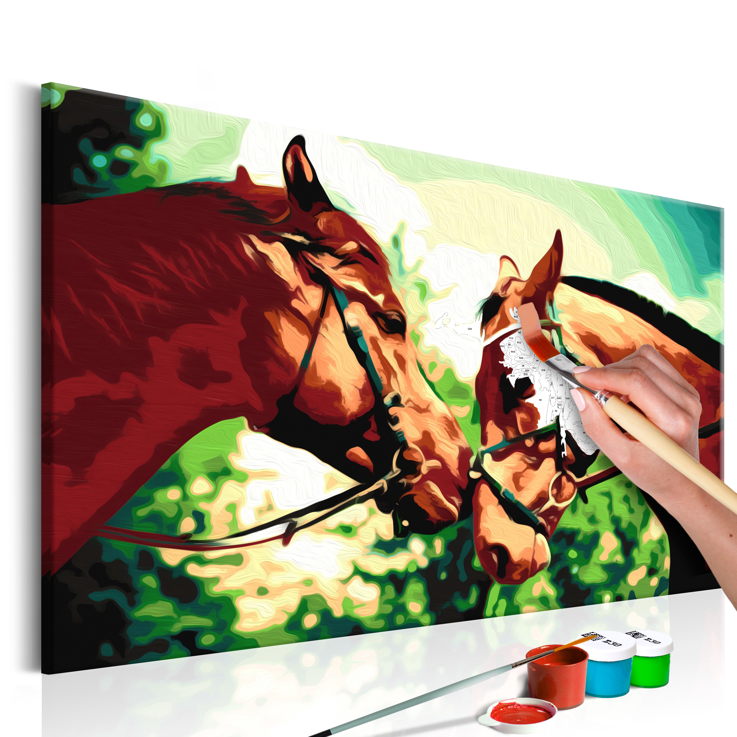 DIY canvas painting - Two Horses - 60x40